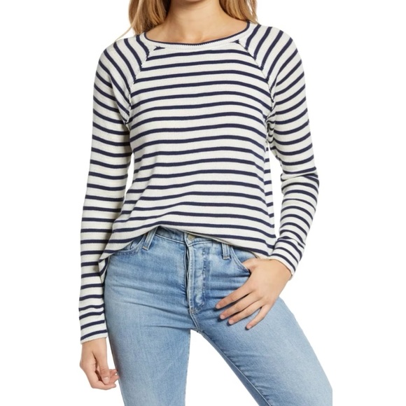 TREASURE & BOND NAVY/WHITE STRIPE TOP 🌸IN STORES🌸 - Picture 1 of 3